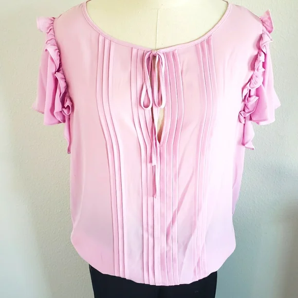 DKNY Pink Lavender Short-Sleeve Blouson Top--XL - Picture 4 of 12